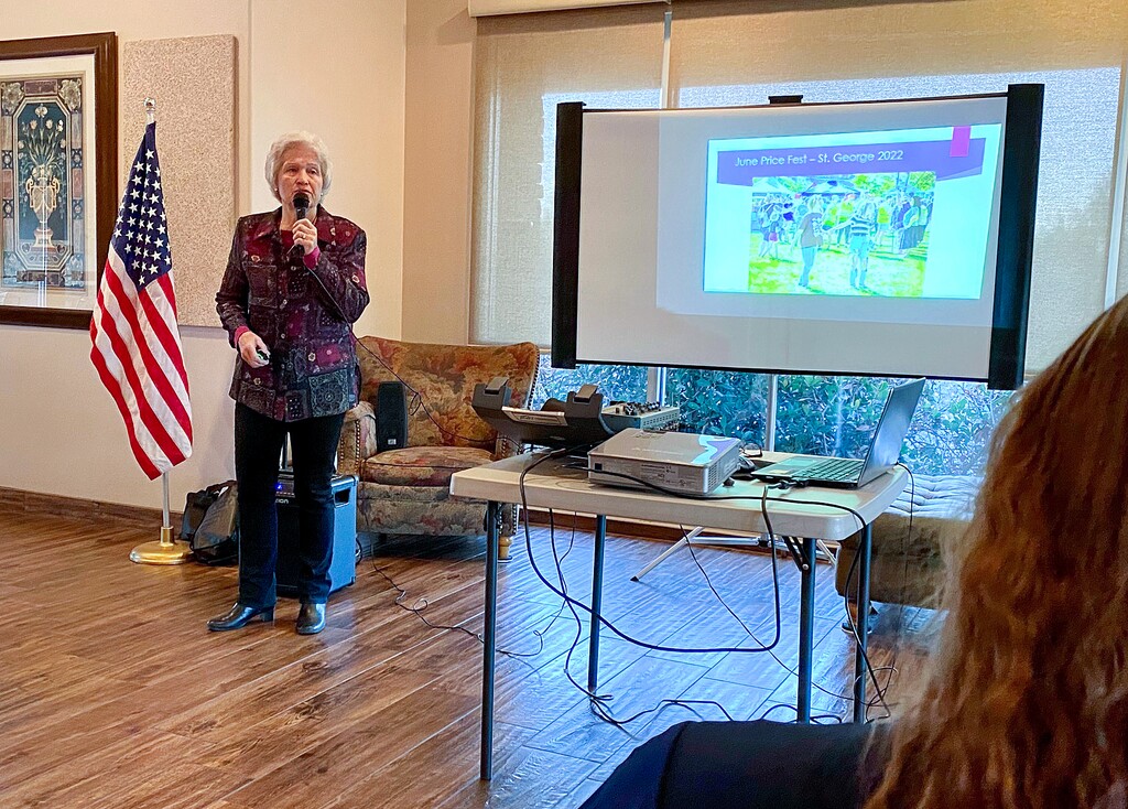 (Mark Eddington | The Salt Lake Tribune) Patricia Kent, a founder of the Liberty Action Coalition and a write-in candidate for the Washington County clerk and auditor’s race, speaks at an event in Washington City on Tuesday, Oct. 18, 2022.