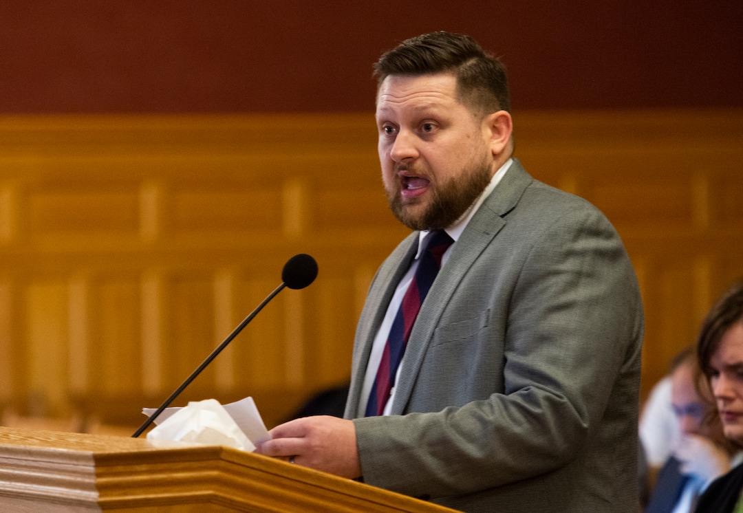 (Rick Egan  |  The Salt Lake Tribune)     Zachary Bartholemew introduces himself to the Salt Lake City Council, as he applies for the  City Counsel position vacated by Mayor Erin Mendenhall. More than 20 people candidates were given 5 minutes each to speak at the meeting, Tuesday, Jan. 21, 2020.