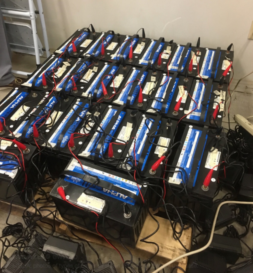 (Photo courtesy West Valley City police) This photo supplied by the West Valley City Police Department on April 4, 2019, shows the kids of batteries stolen from Comcast service locations across the Wasatch Front.