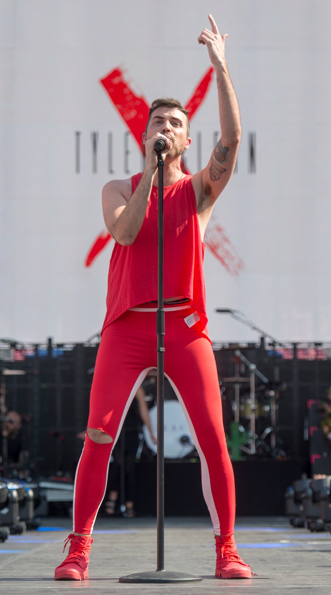 (Rick Egan  |  The Salt Lake Tribune)     Tyler Glenn performs at the Loveloud Festival at Rice-Eccles Stadium, Saturday, July 28, 2018.