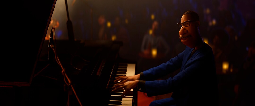 (Image courtesy of Disney/Pixar) Joe Gardner (voiced by Jamie Foxx) auditions for a jazz legend in the animated film "Soul."