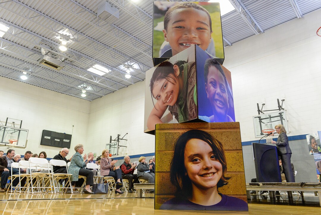 (Francisco Kjolseth  |  The Salt Lake Tribune)  The Boys & Girls Clubs of Greater Salt Lake (BGCGSL), widely recognized as a leading youth development organization in Salt Lake county announces a multi-million dollar capital campaign to expand facilities to meet growing demand for services in two Salt Lake valley neighborhoods. Gathered at the Capitol West Boys & Girls Club at 567 W. 300 North in Salt Lake on Wed. Nov. 15, 2017, the Great Futures Capital Campaign announces  the $5.6 million raised so far by generous donors. 
