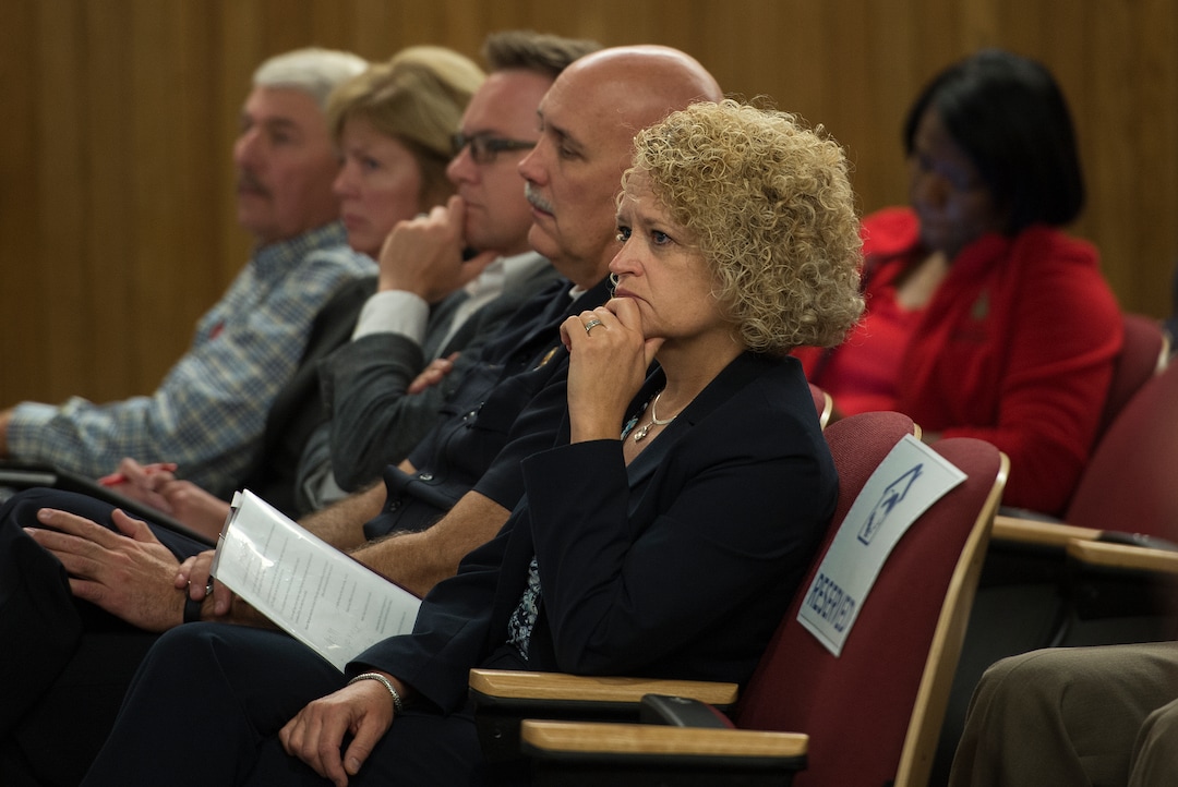 (Leah Hogsten  |  The Salt Lake Tribune)  Salt Lake City community leaders and service providers, including Kathy Bray, President and CEO of Volunteers of America, Andrew Johnston, Salt Lake City council member, Mike Brown, Salt Lake City Police Chief and Jackie Biskupski, Mayor of Salt Lake City, hosted a public forum, Tuesday, September 26, 2017 to present preliminary designs and programming for the two new Homeless Resource Centers to be located at 131 E 700 S and 275 W High Ave. in Salt Lake City. 