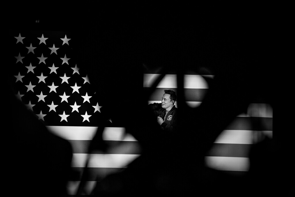 Elon Musk speaks during a campaign event for Donald Trump in Lancaster, Pa., Oct. 26, 2024. (Mark Peterson/The New York Times)
