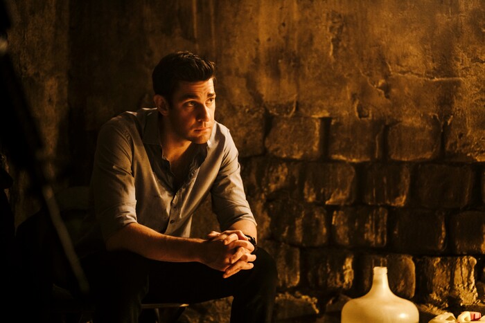 This image released by Amazon shows John Krasinski in a scene from "Tom Clancy's Jack Ryan." (Jan Thijs/Amazon via AP)
