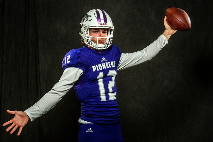 Chris Detrick  |  The Salt Lake TribuneLehi quarterback Cammon Cooper poses for a portrait Friday December 9, 2016. 