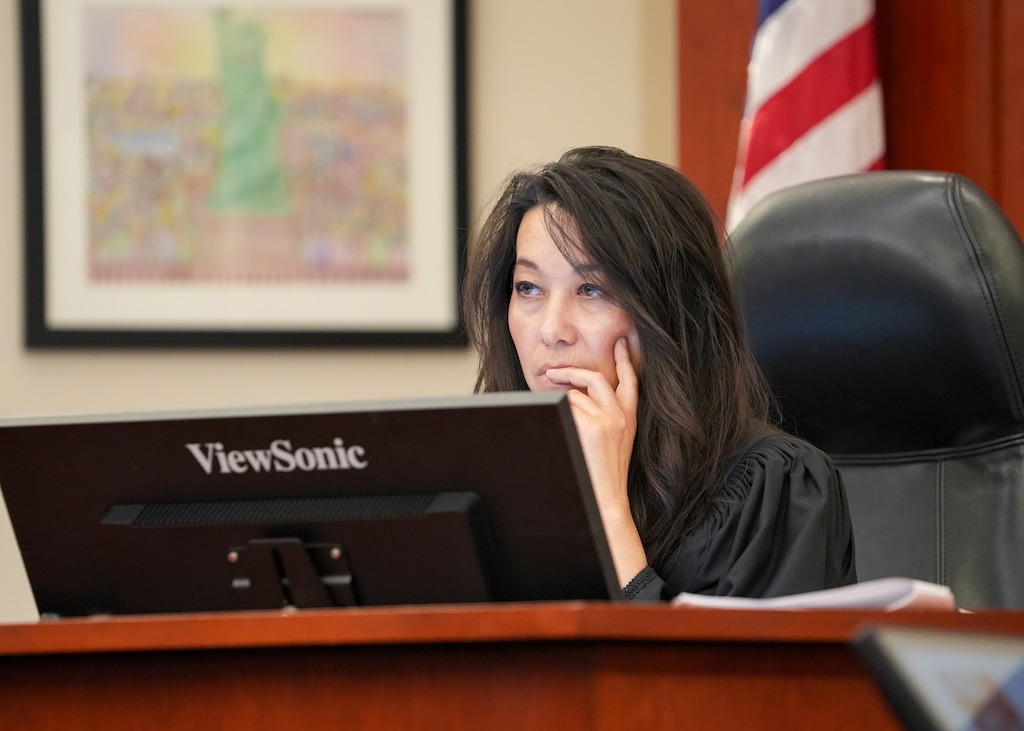 (Chris Samuels | The Salt Lake Tribune) Judge Dianna M. Gibson listens to arguments during an injunction hearing in 3rd District Court in Salt Lake City, Wednesday, Sept. 11, 2024, challenging the inclusion of Constitutional Amendment D on the general election ballot.