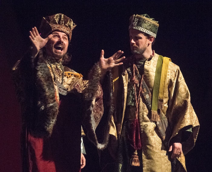 (Rick Egan  |  The Salt Lake Tribune) Eric McGraw plays King Minnoch and Daniel Lofgren plays Artaban in "The Other Wise Man."