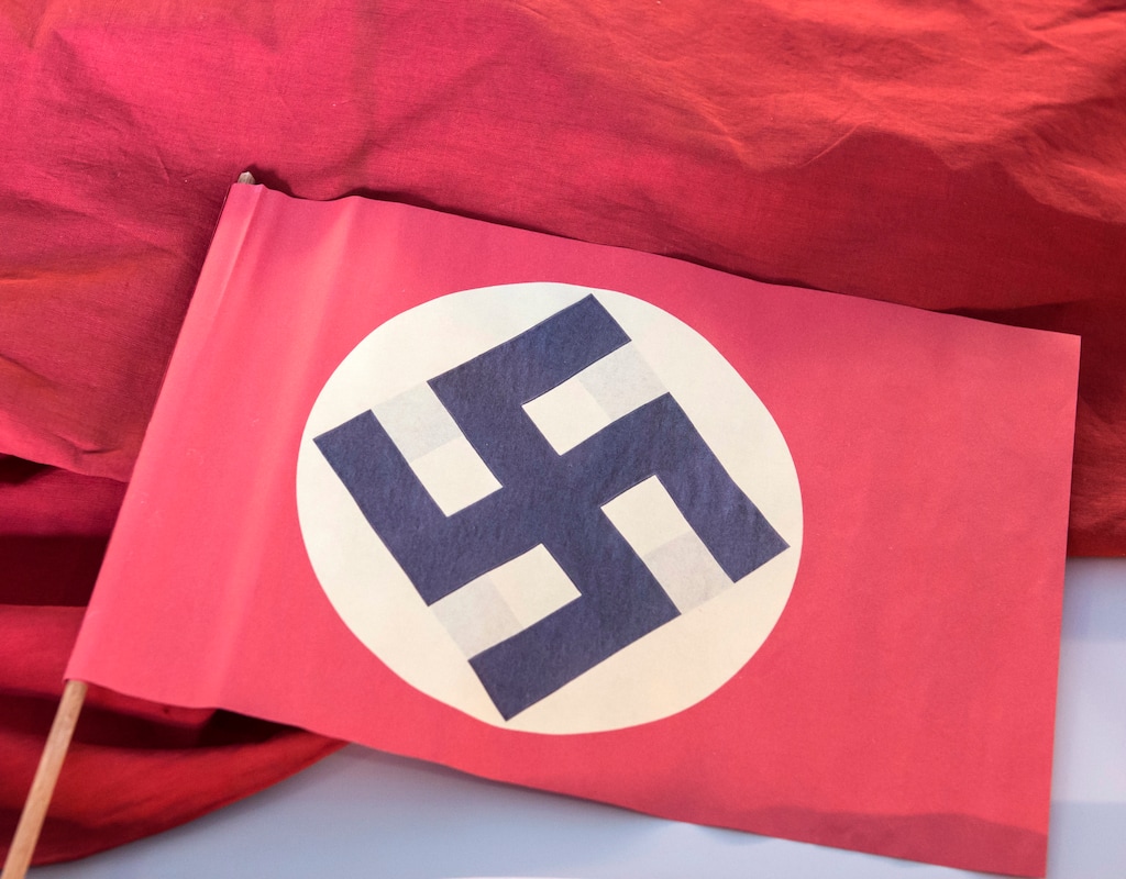 (AP Photo/Jens Meyer)

A swastika flag displayed in a showcase during the press preview at the new permanent exhibition of former Nazi concentration camp Buchenwald near Weimar, central Germany, Wednesday, April 13, 2016. The exhibition opens on the occasion of the commemoration ceremonies for the 71th anniversary of the liberation of the Nazi concentration camp on Sunday, April 17, 2016.