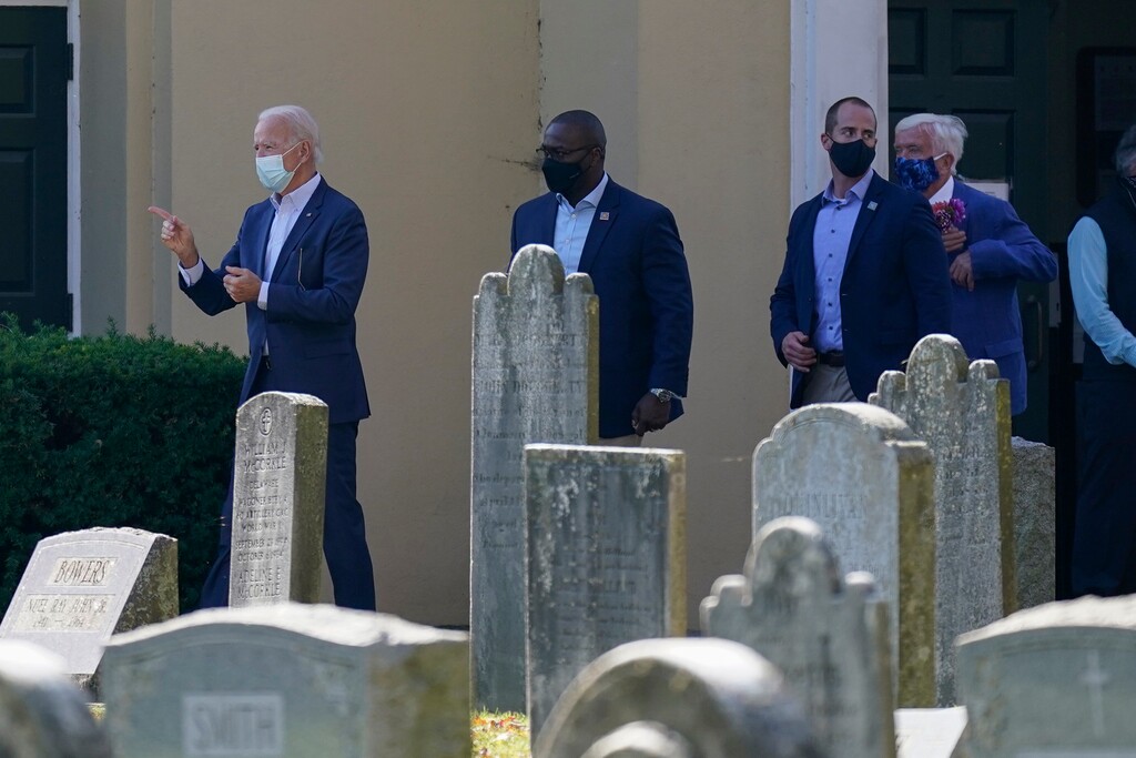 (Carolyn Kaster | AP file photo) President-elect Joe Biden leaves after mass at St. Joseph on the Brandywine Catholic Church, Sunday, Nov. 8, 2020, in Wilmington, Del.
