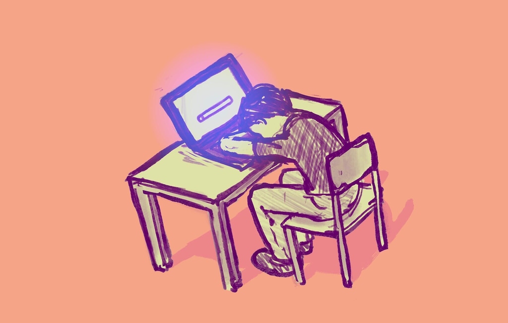 (Illustration by Christopher Cherrington  |  The Salt Lake Tribune) North Sanpete High School student Andrew Madsen writes in an op-ed that “generative AI is problematic in schools.”