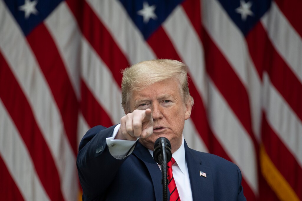 (Alex Brandon | AP photo)

In this May 11 photo, President Donald Trump points to a question as he speaks about the coronavirus during a press briefing in the Rose Garden of the White House in Washington.