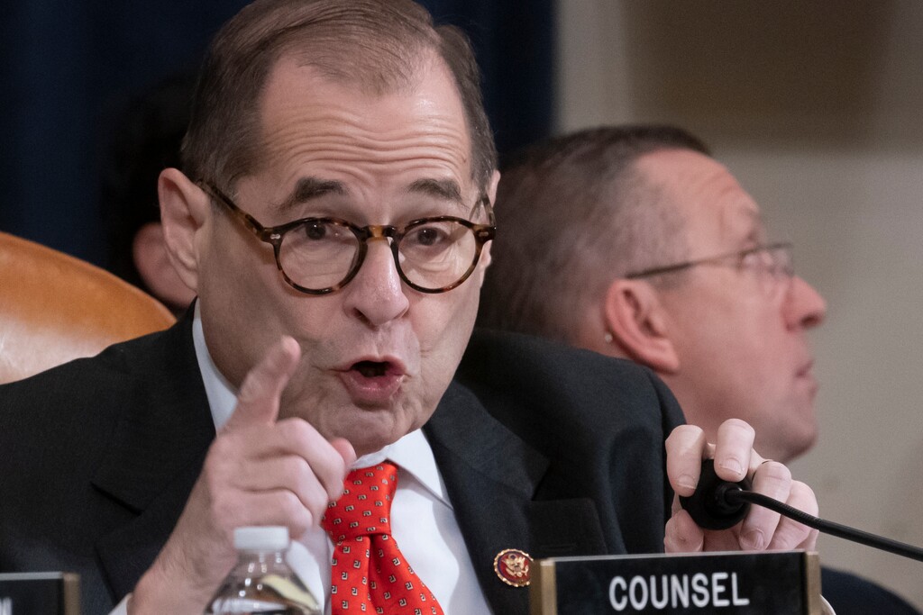 (J. Scott Applewhite | AP) House Judiciary Committee Chairman Jerrold Nadler, D-N.Y., left, and Rep. Doug Collins, R-Ga., the ranking member, convenes the markup of articles of impeachment against President Donald Trump, Thursday, Dec. 12, 2019, on Capitol Hill in Washington.