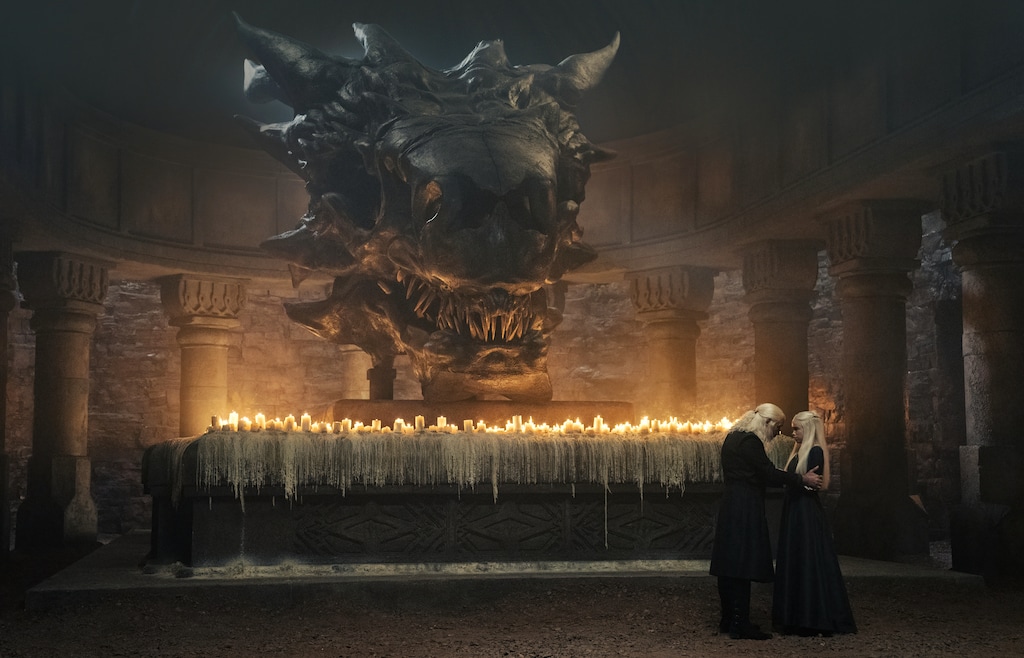 (Ollie Upton | HBO) Paddy Considine as King Viserys and Milly Alcock as Milly Alcock as Princess Rhaenyra in "House of the Dragon."
