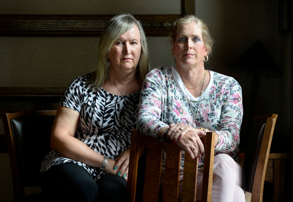 Scott Sommerdorf   |  The Salt Lake Tribune  Sue Robbins, left, and Angie Rice are two transgender women and both served in the military. They're speaking out against President Donald Trump's opposition to transgender people serving, Wednesday, July 26, 2017.  