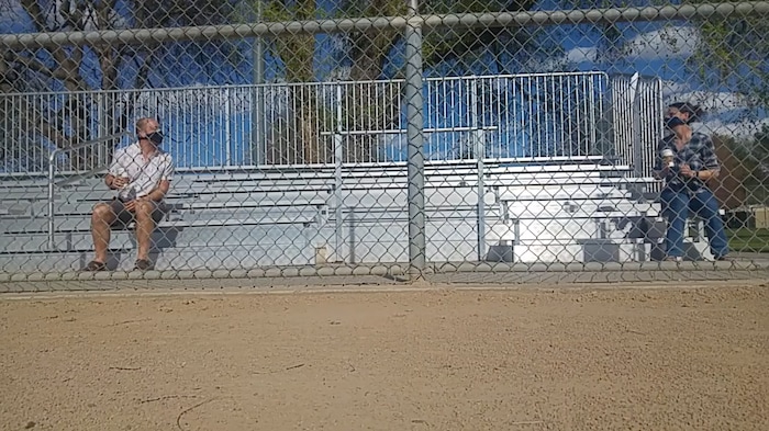 (John Rowland | courtesy photo) A man (John Rowland, left, who directed) and a woman (Jillene Stark) go on a social-distanced date, in "Quarantine Dating," one of the short films in The Salt Lake Tribune's Quarantine Film Festival.