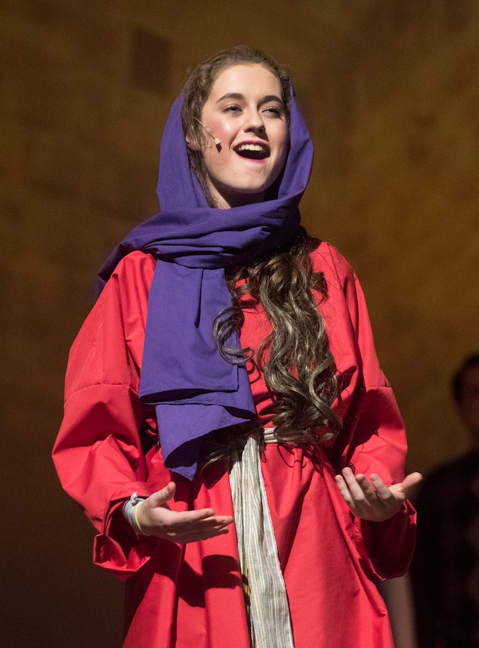 (Rick Egan  |  The Salt Lake Tribune) Erin Probst plays Hannah in a rehearsal Nov. 27 of  "The Other Wise Man," a musical based on the Henry Van Dyke novella that opens Nov. 29 at Wasatch Jr. High.