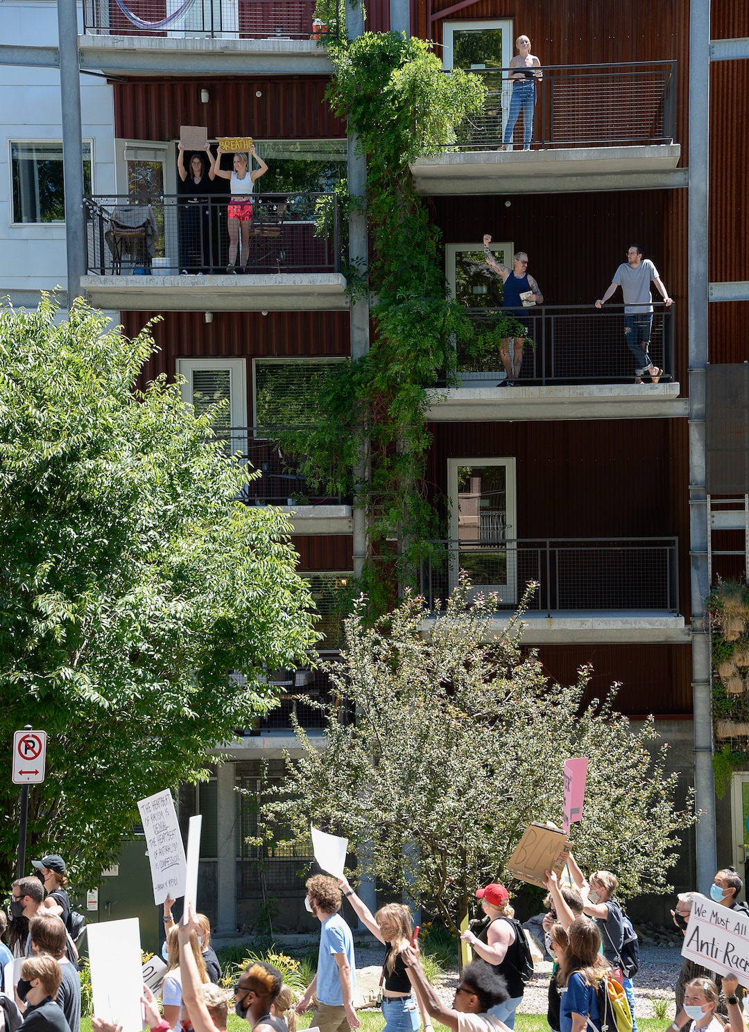 (Francisco Kjolseth  |  The Salt Lake Tribune) Demonstrators march the streets of downtown Salt Lake City for a protest as part of a series of Juneteenth celebrations on Friday, June 19, 2020.