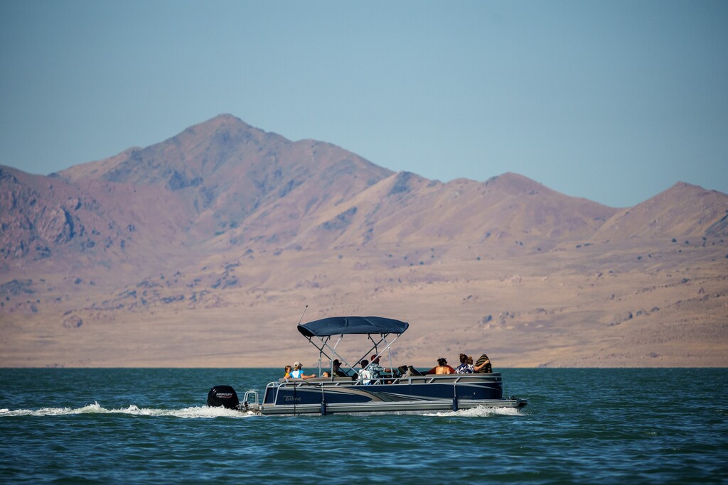 (Trent Nelson  |  The Salt Lake Tribune) A sightseeing boat tour of the Great Salt Lake on Saturday, Sept. 16, 2023.