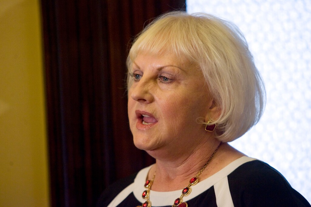 Kim Raff  |  The Salt Lake TribuneUtah Sen. Minority Whip Karen Mayne D-West Valley City speaks with other Senate Democrats urging the Legislature to investigate the issues surrounding Attorney General John Swallow, at a press conference at the State Capitol in Salt Lake City on June 10, 2013.