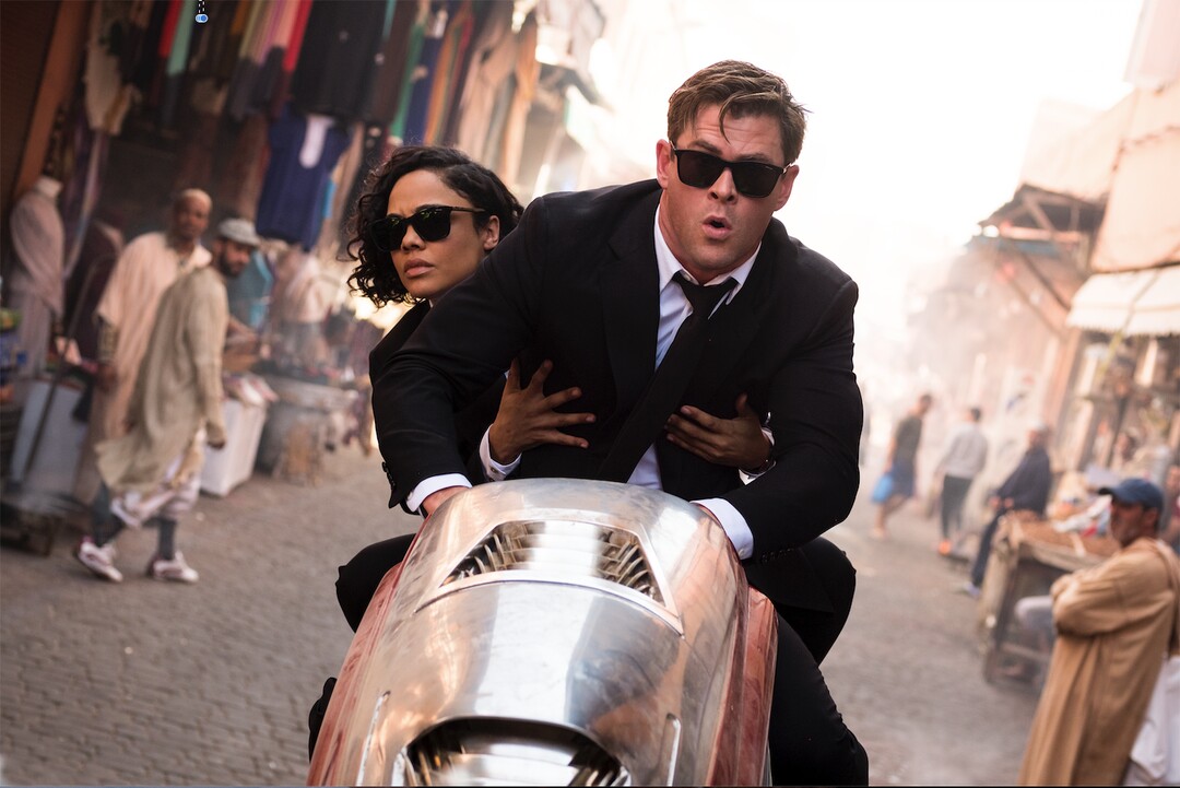 (Giles Keyte  |  courtesy Columbia Pictures / Sony Pictures) Tessa Thompson, left, and Chris Hemsworth chase down an alien menace in the action comedy "Men in Black: International."