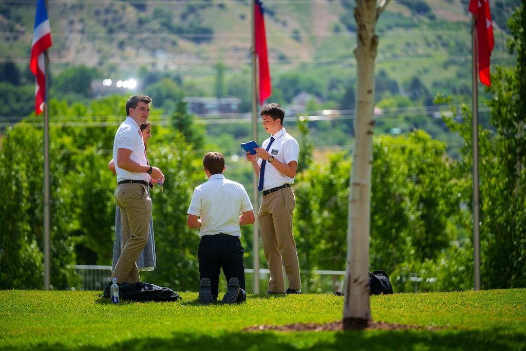 (Trent Nelson  |  The Salt Lake Tribune) Missionaries at the Missionary Training Center in Provo in June 2023. Scholars have made studies of missionary folklore.
