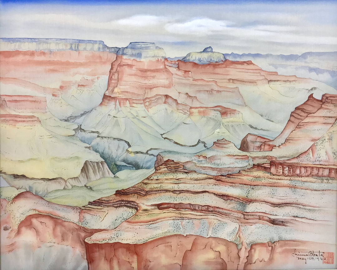 (Chiura Obata  |  courtesy Utah Museum of Fine Arts) "Grand Canyon," a 1940 watercolor on silk by Japanese-American artist Chiura Obata. Obata's work will be shown in a major touring retrospective, May 25-Sept. 8 at the Utah Museum of Fine Arts.