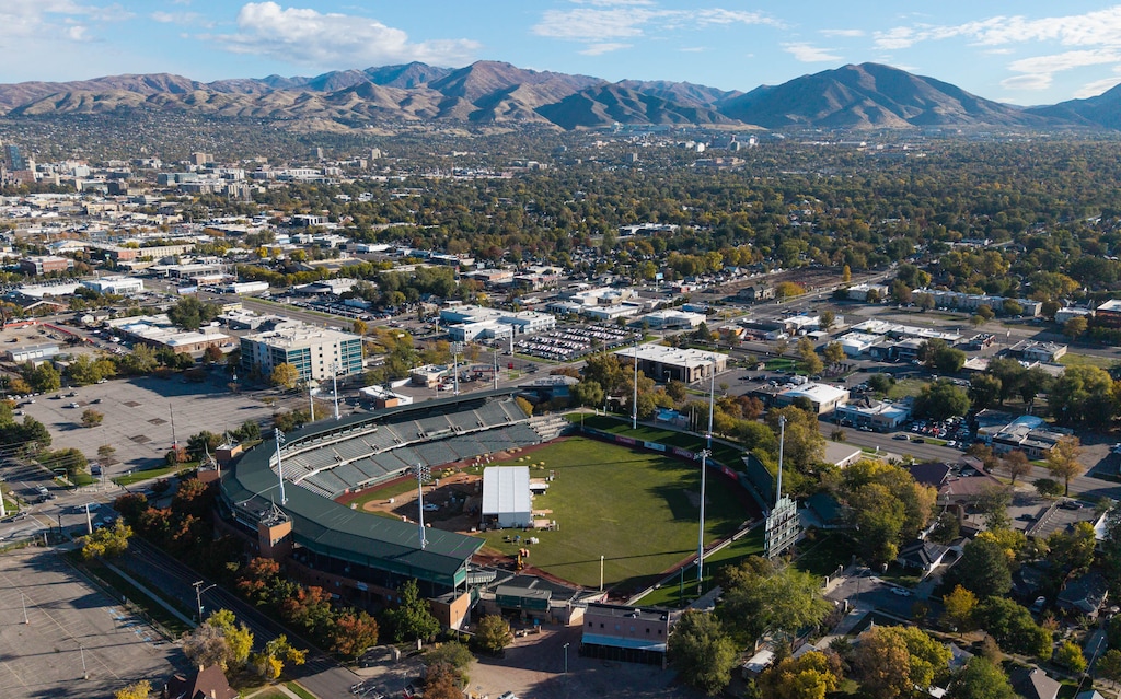 (Francisco Kjolseth | The Salt Lake Tribune) Smith's Ballpark is pictured in the Ballpark neighborhood of Salt Lake City on Wednesday, Oct. 21, 2026.