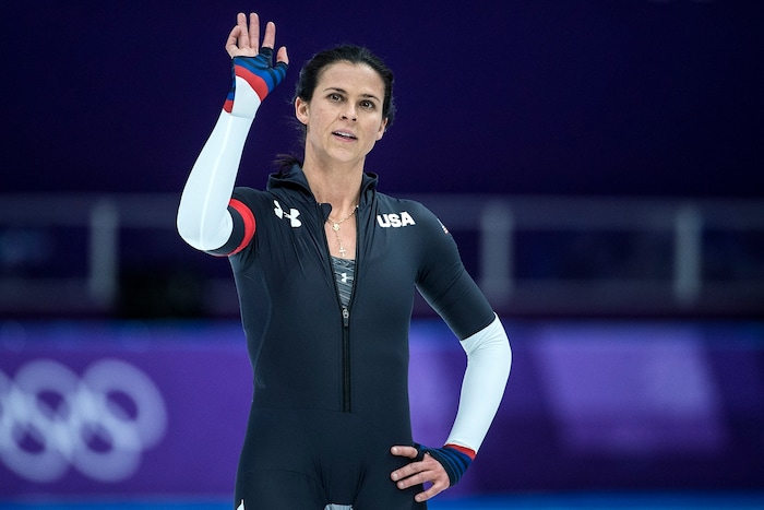 (Chris Detrick  |  The Salt Lake Tribune) USA's Brittany Bowe competes in the Ladies' 500m at the Gangneung Oval during the Pyeongchang 2018 Winter Olympics Sunday, Feb. 18, 2018. Bowe finished in 5th place with a time of 37.530. 