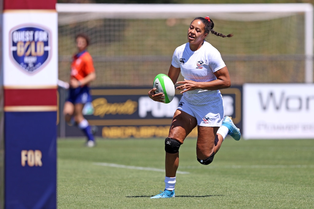 (Courtesy USA Rugby) Former BYU standout Jordan Matyas has become a key member of the United States' women's rugby team. The Eagles opened Olympic play with a win over China on Wednesday.