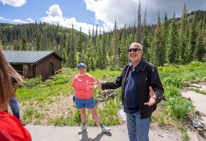 (Rick Egan | The Salt Lake Tribune) Salt Lake County District Attorney Sim Gill, leads a tour of the new Camp Hope, which the district attorneys office runs for kids who have observed or have been victims of violence, on Wednesday, June 30, 2021.