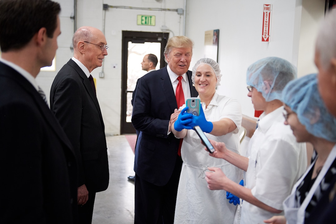 (photo courtesy LDS Church) President Donald Trump visits Welfare Square with LDS leaders on Dec, 4, 2017.