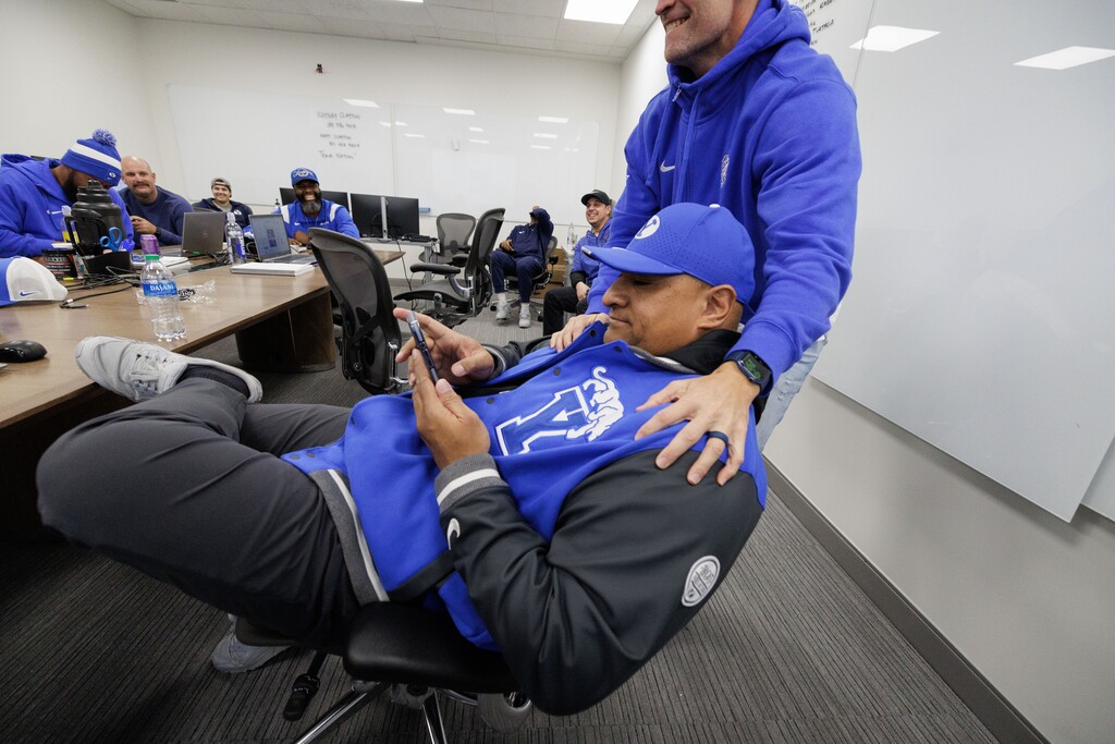 (Jaren Wilkey | BYU) BYU football coach Kalani Sitake on early signing day, Dec. 20, 2023.