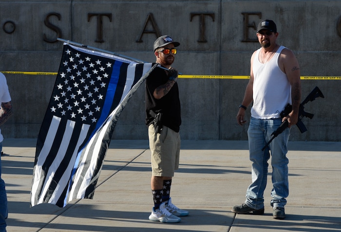 (Francisco Kjolseth  |  The Salt Lake Tribune) As part of national day of protest against police crimes, the National Alliance Against Racist and Political Repression, the Salt Lake Civilian Police Accountability Council and other groups gather at the Utah Capitol on Saturday, July 18, 2020, before marching to the Governor’s mansion to demand for a special session to repeal HB 415, which prohibits municipalities from establishing a board or committee with regulatory power over police departments.