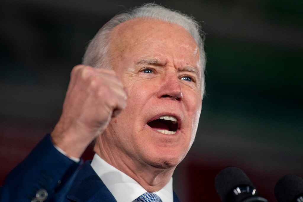 (Tom Gralish/The Philadelphia Inquirer via AP)
 presidential candidate and former Vice President Joe Biden speaks during his primary election night rally in Columbia, S.C., Saturday, Feb. 29, 2020, after winning the South Carolina primary.