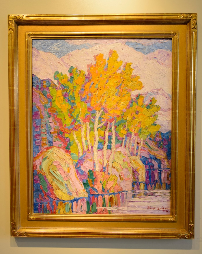(Steve Griffin  |  The Salt Lake Tribune) This painting by Berger Sandzen is one of 11 historic Utah paintings on sale in a sealed-bid auction for the Logan City School District. The paintings are on display at Dave Ericson Fine Art in Salt Lake City.