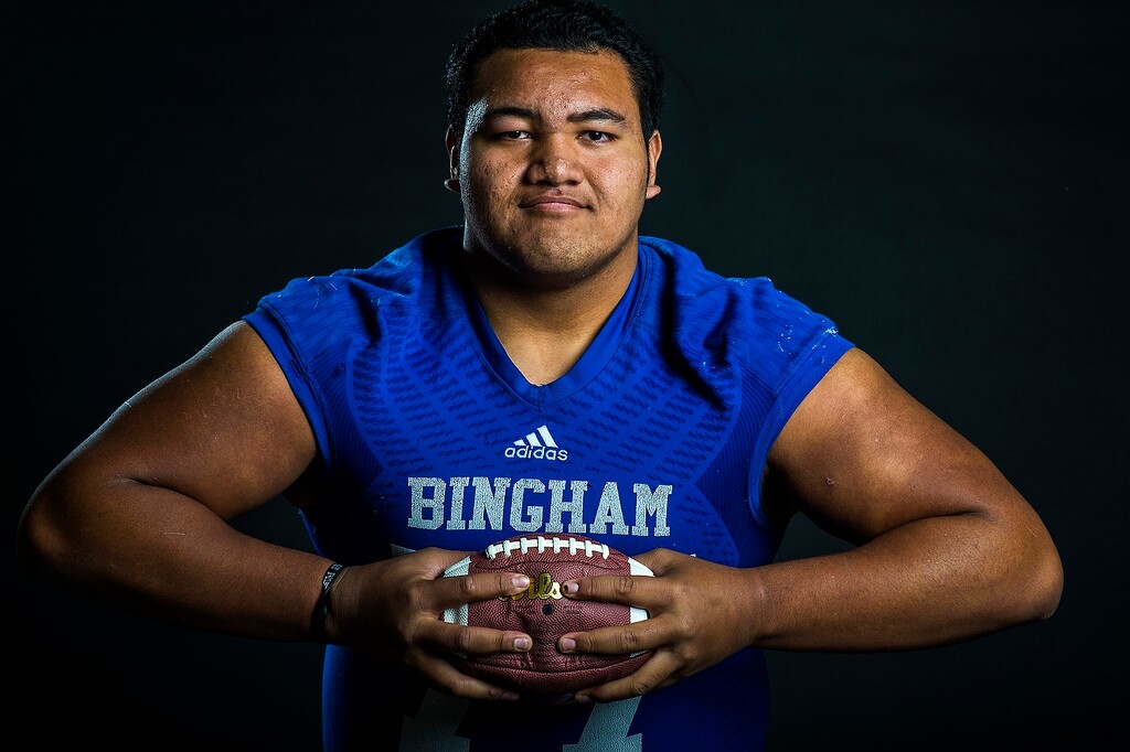 (Chris Detrick  |  The Salt Lake Tribune)  Bingham's Simote Pepa poses for a portrait Friday, December 15, 2017.  