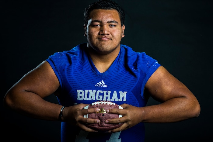(Chris Detrick | The Salt Lake Tribune) Bingham's Simote Pepa poses for a portrait Friday, December 15, 2017.