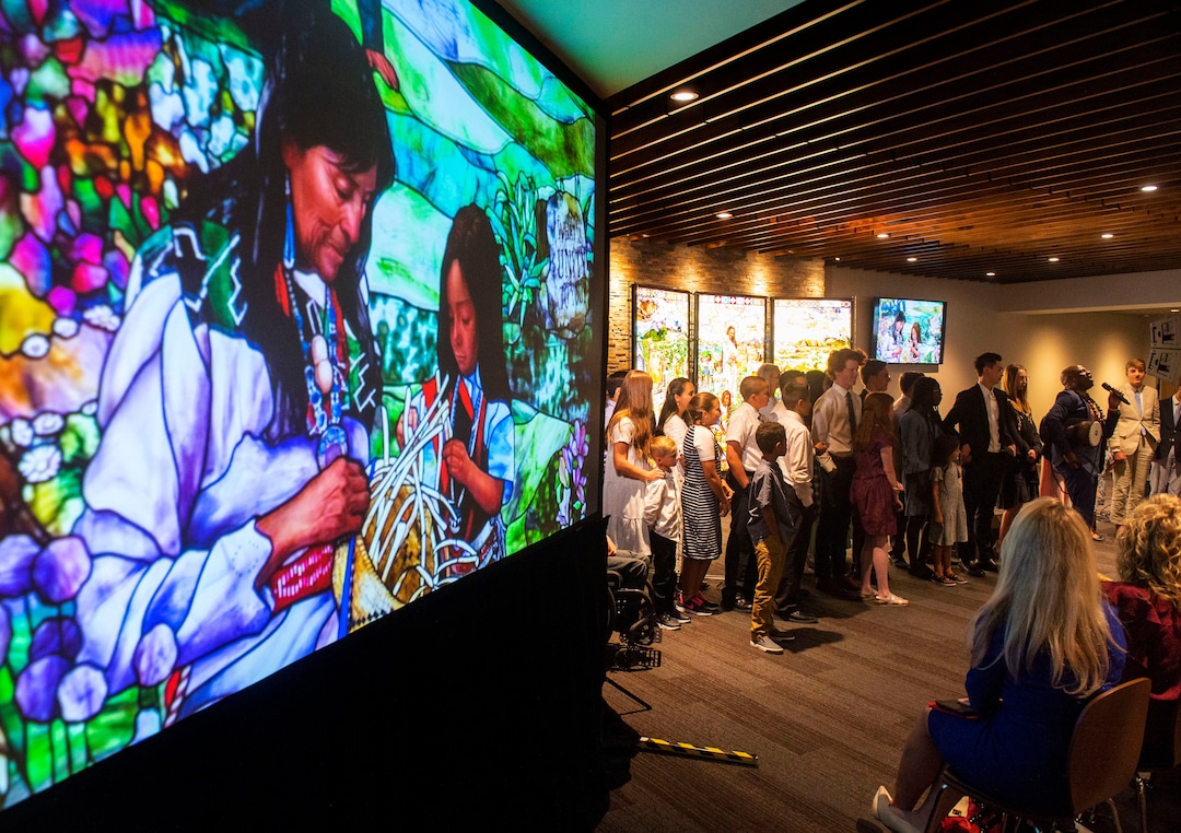 (Rick Egan  |  The Salt Lake Tribune)     Singer Alex Boye performs during a presentation as Roots of Humanity Foundation unveils the first three of its "7 Pillars" windows, created by artist Tom Holdman, at the 100 Club room at the Vivint Smart Home Arena, Sunday, Aug. 25, 2019.
