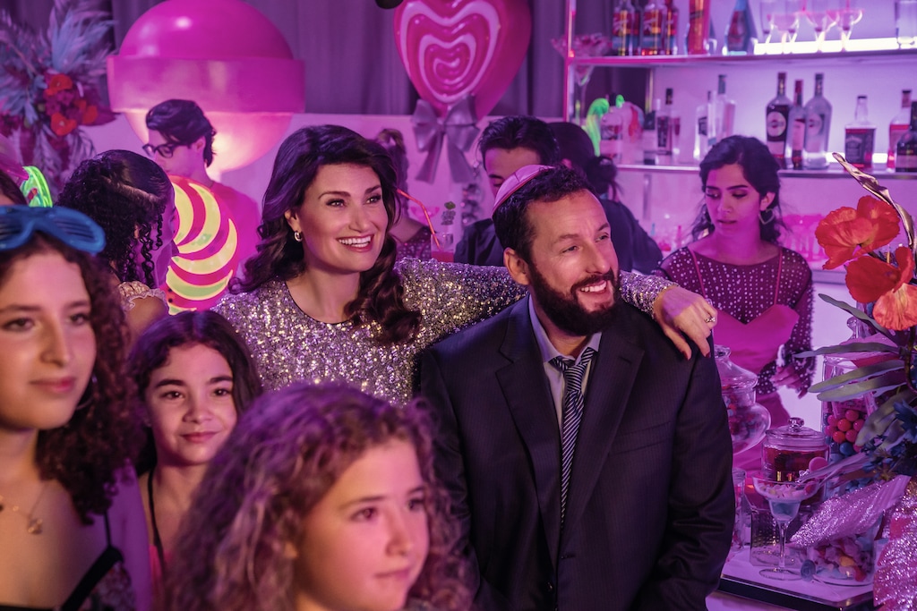 (Scott Yamano | Netflix) Idina Menzel and Adam Sandler star in "You Are So Not Invited to My Bat Mitzvah."