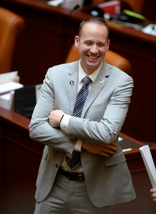 Scott Sommerdorf   |  The Salt Lake TribuneRep. Justin Fawson, R-North Ogden, in the Utah House of Representatives, Wednesday, January 28, 2015. 