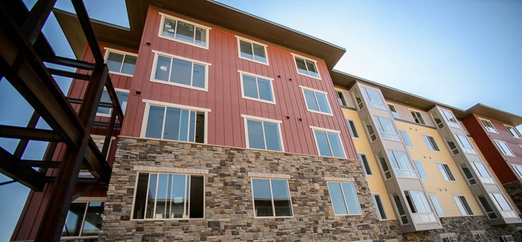 (Trent Nelson | The Salt Lake Tribune)  
Summit Vista under construction, Wednesday Sept. 5, 2018. Summit Vista in Taylorsville is Utah's only "life plan community," a highly social form of apartment dwelling combined with assisted living for seniors, on a 105-acre parcel built around a massive clubhouse.