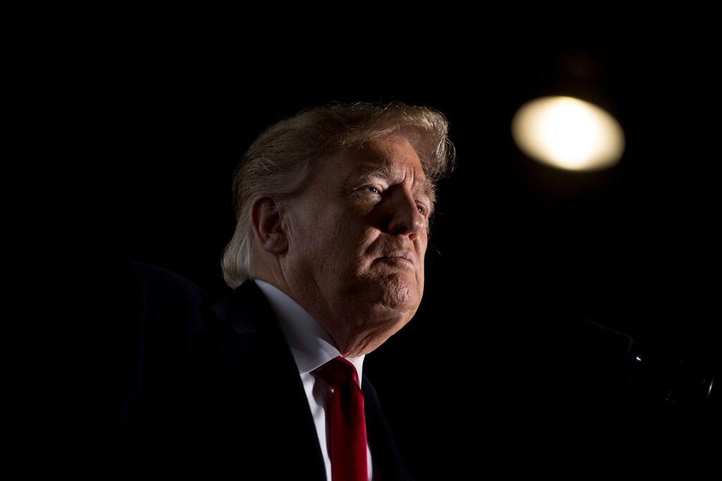 (Andrew Harnik | The Associated Press) In this Oct. 27, 2018, file photo, President Donald Trump pauses while speaking at a rally at Southern Illinois Airport in Murphysboro, Ill. Trump says he wants to order the end of the constitutional right to citizenship for babies of non-citizens and unauthorized immigrants born in the United States. The president's comments to "Axios on HBO" come amid a renewed push for hardline immigration policies in the lead-up to the midterm elections.