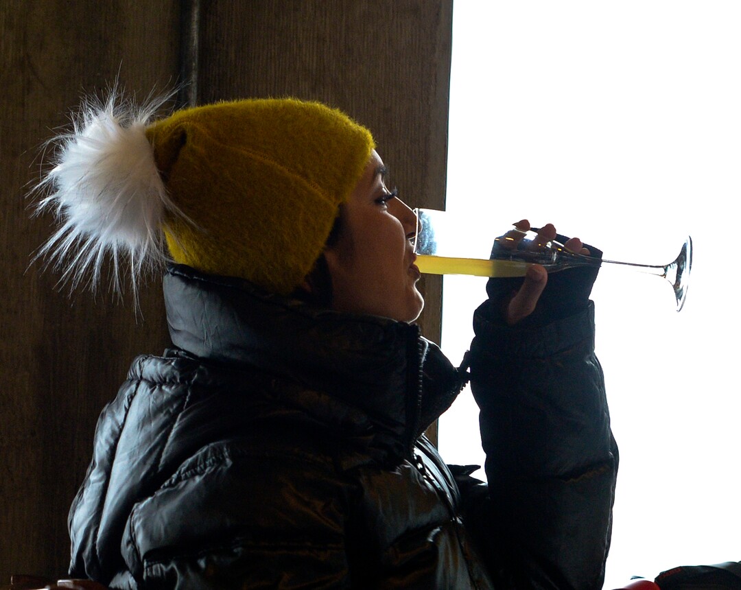 Leah Hogsten  |  The Salt Lake Tribune  Megha Derchak of Ventura, CA enjoys a mimosa at The Forklift restaurant at Snowbird, December 29, 2018. Utah's new toughest-in-the-nation drunken driving law that takes effect Dec. 30 and lowers the blood alcohol content (BAC) at which drivers are presumed to be legally drunk from 0.08 to 0.05.