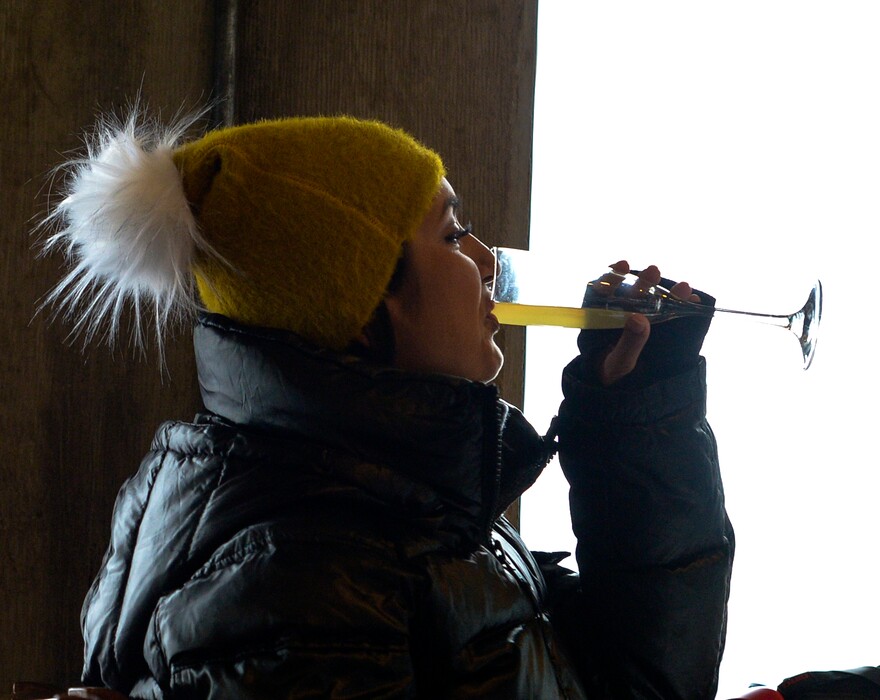 Leah Hogsten | The Salt Lake Tribune Megha Derchak of Ventura, CA enjoys a mimosa at The Forklift restaurant at Snowbird, December 29, 2018. Utah's new toughest-in-the-nation drunken driving law that takes effect Dec. 30 and lowers the blood alcohol content (BAC) at which drivers are presumed to be legally drunk from 0.08 to 0.05.