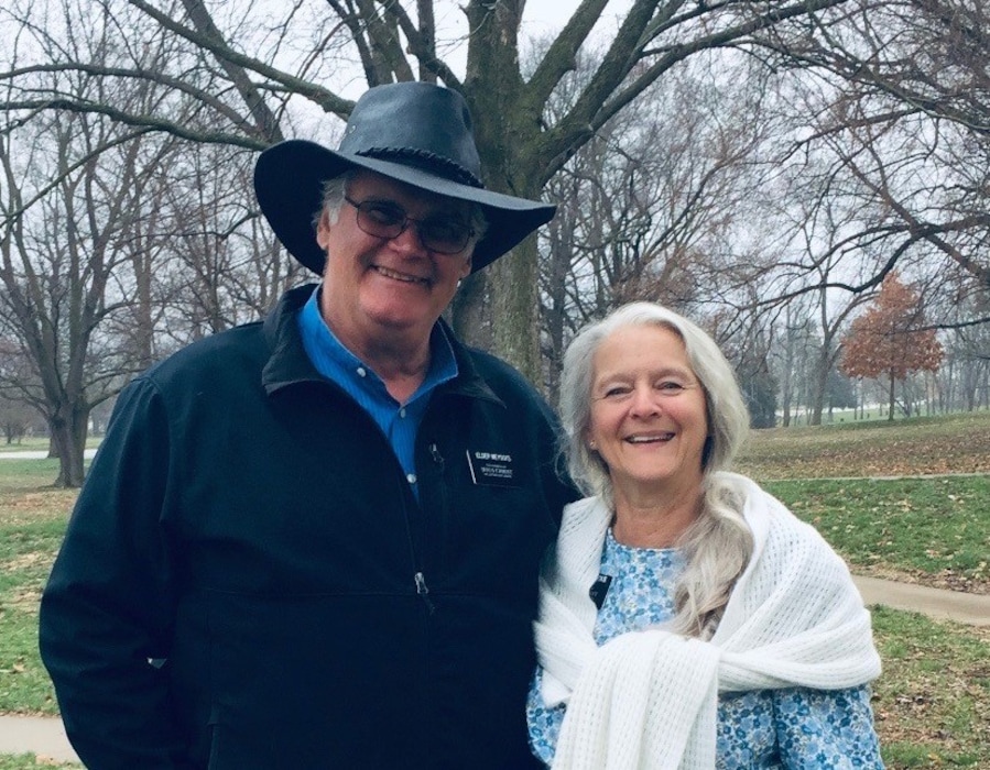 (Photo courtesy of the Meyocks family and The Church of Jesus Christ of Latter-day Saints) Craig L. Meyocks and his wife, Brenda, senior missionaries for The Church of Jesus Christ of Latter-day Saints, working at the historic Nauvoo, Ill., site. Craig Meyocks died Thursday after a Christmas Day auto accident in Iowa. Brenda Meyocks was injured in the crash.