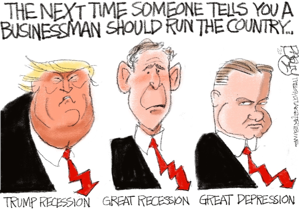 (Pat Bagley | The Salt Lake Tribune) This cartoon, titled "Monkey Business," appears in The Salt Lake Tribune on 
Sunday, July 4, 2020.