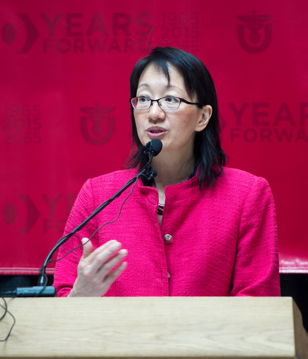 (Rick Egan | The Salt Lake Tribune) Vivian Lee speaks at a news conference celebrating the University of Utah Hospital on Friday, July 10, 2015.