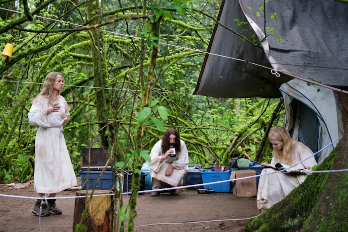 (Photo courtesy of Sergei Bachlakov/Lifetime) Deirdre Lovejoy as Wanda Barzee, Skeet Ulrich as Brian David Mitchell and Alana Boden stars as Elizabeth Smart in “I Am Elizabeth Smart.”