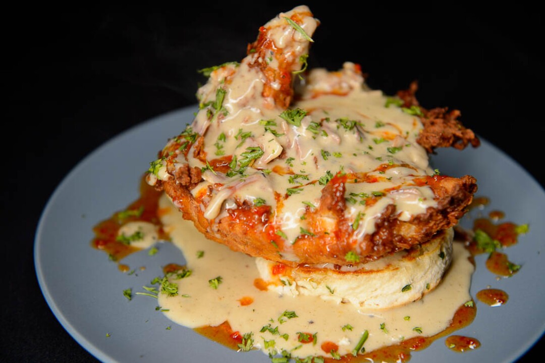(Trent Nelson | The Salt Lake Tribune)  Big Fried Chicken at Element Bistro, a new small plates restaurant in Cottonwood Heights, Tuesday May 8, 2018.